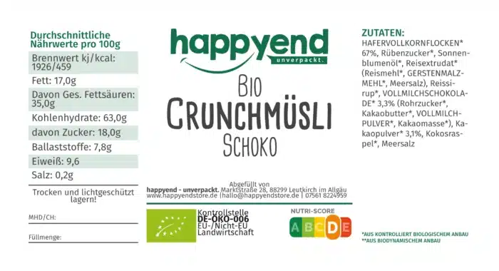 Bio Crunchy Müsli Schoko – Bild 3