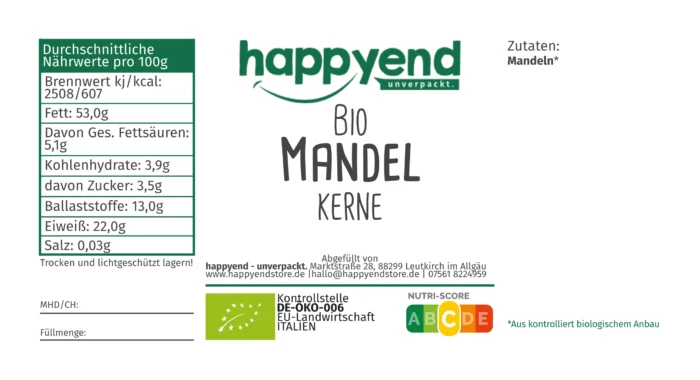 Mandelkerne Etikett
