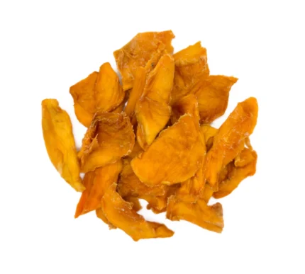 Bio Mangostreifen getrocknet Nahaufnahme Produktfoto