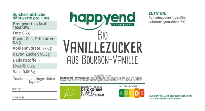 Bio Vanillezucker (mit Bourbon-Vanille), 500g – Bild 3