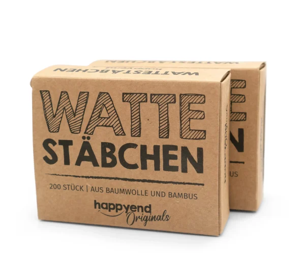 Nachhaltige Wattestäbchen von happyend-originals - 200 Stk