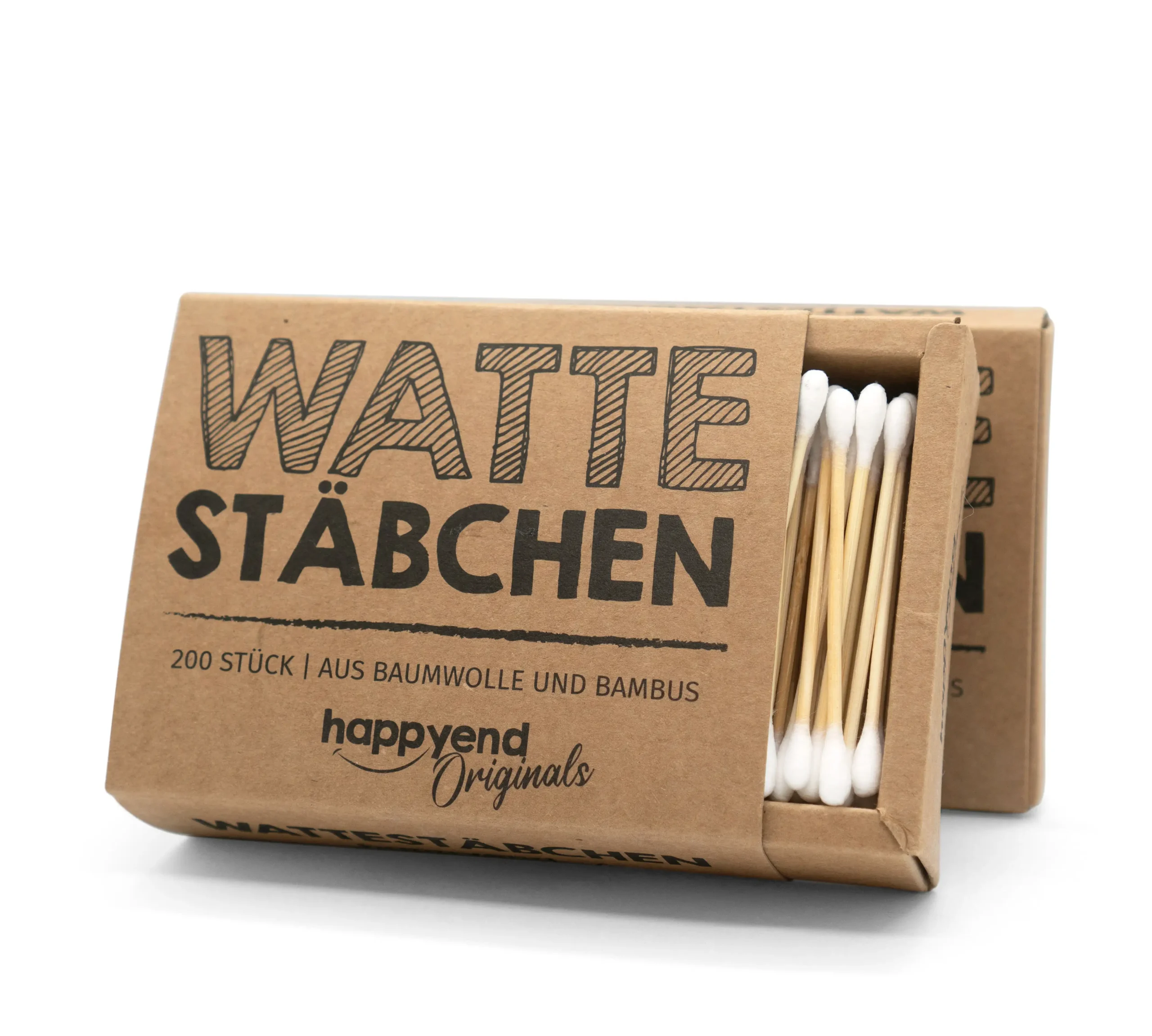 Nachhaltige Wattestäbchen von happyend-originals - 200 Stk