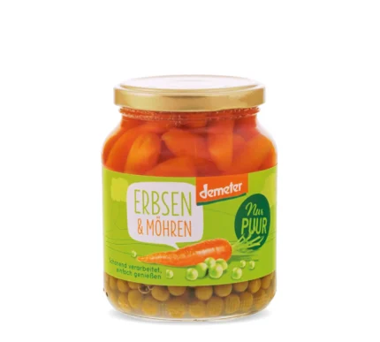 Bio Erbsen & Möhren (demeter) im Glas, 350g