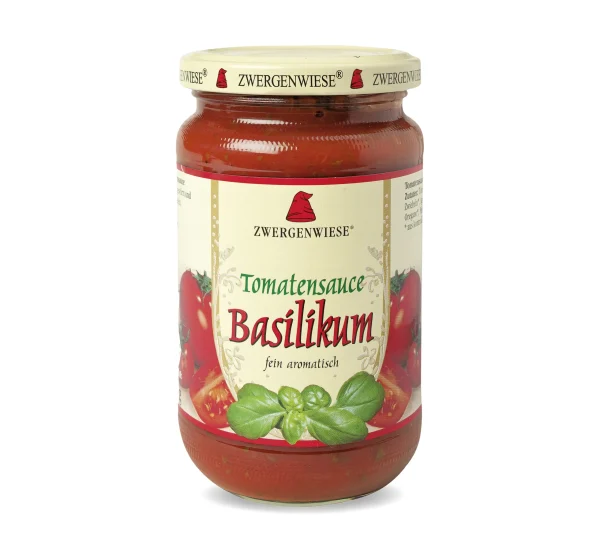 Bio vegane Tomatensoße Basilikum von Zwergenwiese, 340g