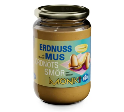 Bio Erdnussmus mit Salz im 650g-Glas von MONKI