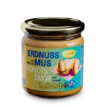 Bio Erdnussmus mit Salz im 330g-Glas von MONKI