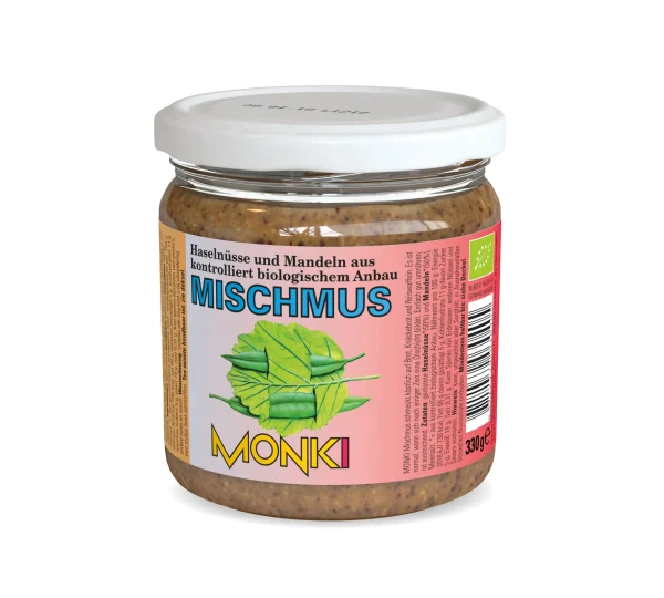 Bio Mischmus - Haselnuss & Mandel braun im 330g Glas