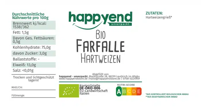 Bio Farfalle Hartweizen – Bild 3