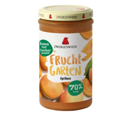 Bio Fruchtaufstrich FruchtGarten von Zwergenwiese Aprikose, 225g Glas