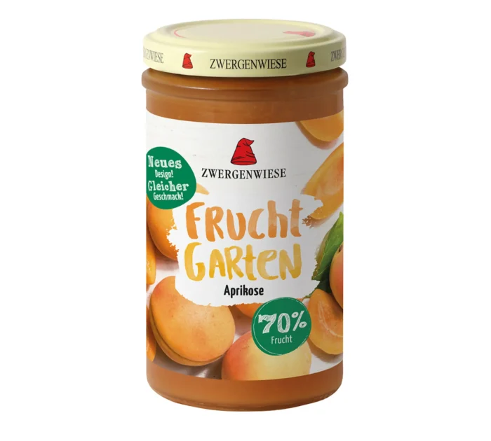 Bio Fruchtaufstrich FruchtGarten von Zwergenwiese Aprikose, 225g Glas