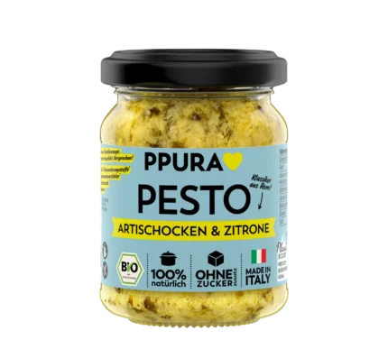Bio Pesto Artischocke und Zitrone im Glas von PPURA, 120g