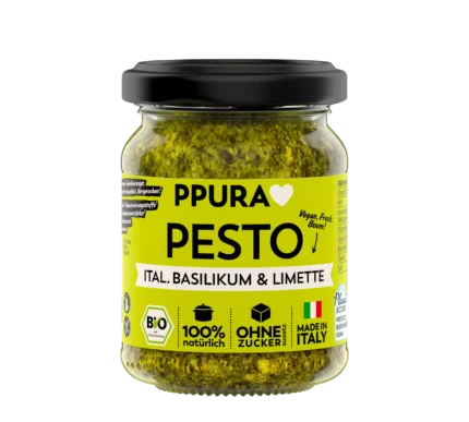 Bio Pesto Basilikum & Limette im Glas von PPURA, 120g