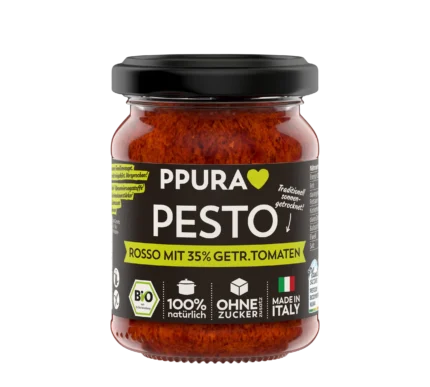 Bio Pesto Rosso im Glas von PPURA, 120g