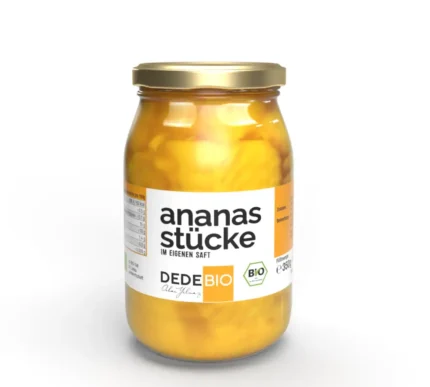 Bio Ananasstücke im Glas von DEDEBIO