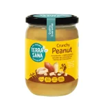 Bio Erdnussmus (Peanutbutter) crunchy im 500g-Glas aus gerösteten Erdnüssen ohne Salz von TerraSana