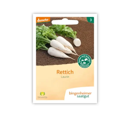 Bingenheimer Saatgut Tüte Rettich Laurin Vorderseite