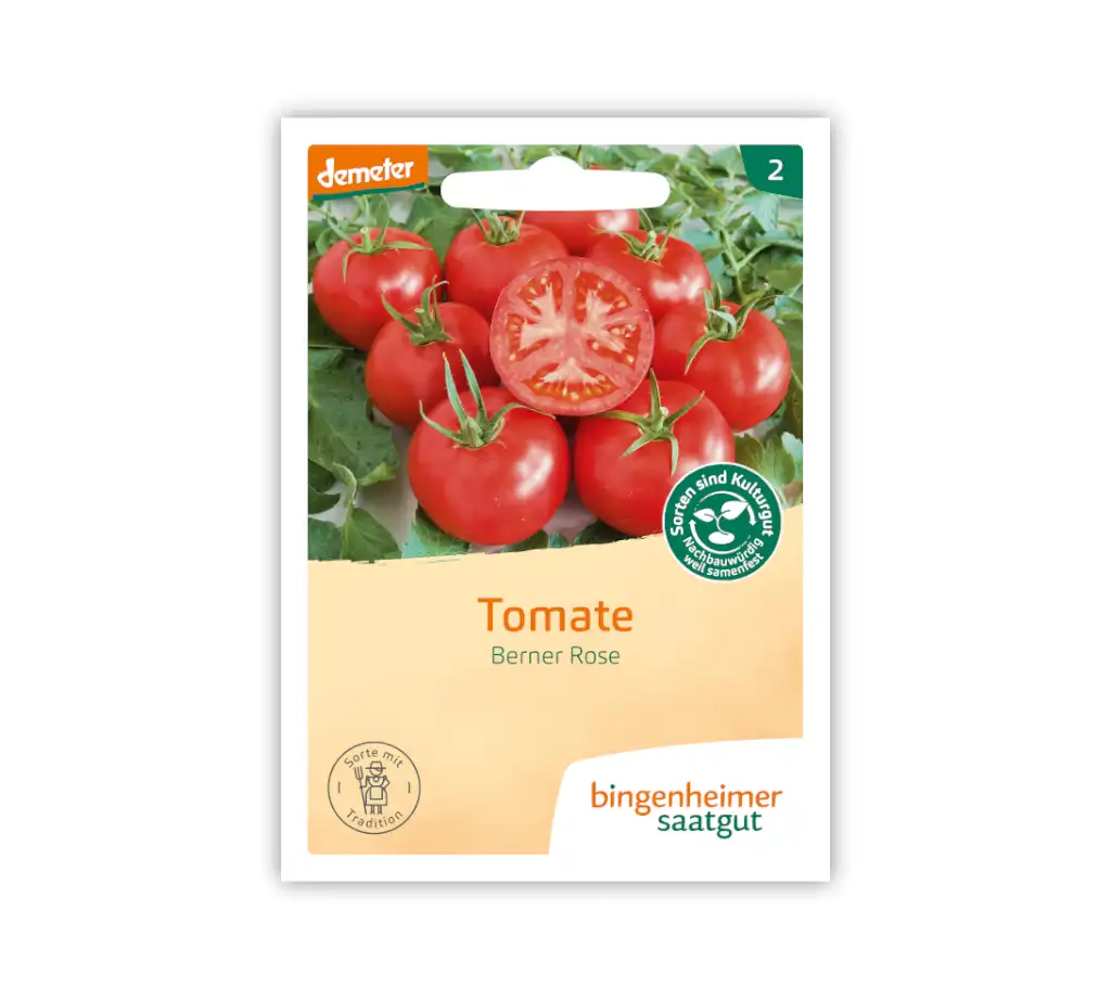 Bingenheimer Saatgut Tüte Tomate Berner Rose Vorderseite