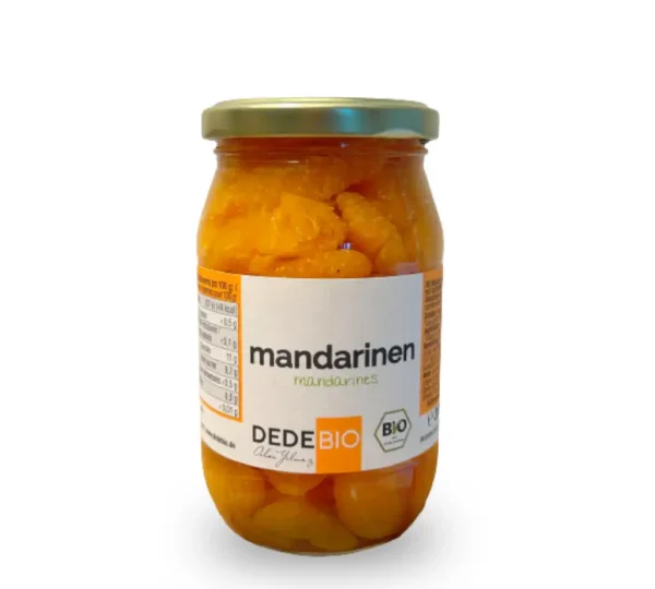 Bio Mandarinen im Glas mit Apfelsaftkonzentrat von DEDEBIO - geschält und ohne Kerne