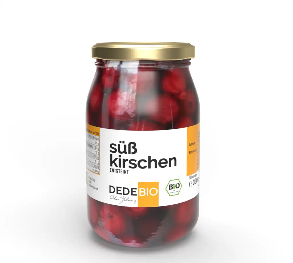 Bio Süßkirschen im Glas in Saft von DEDEBIO