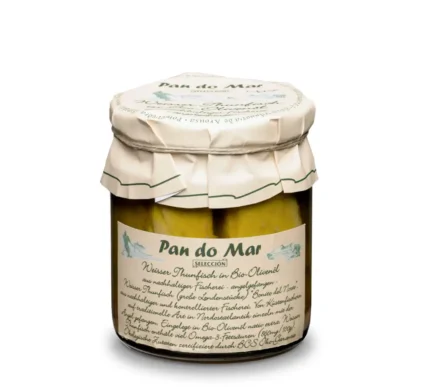 Thunfisch in Bio-Olivenöl von Pan do Mar im 220g-Glas - aus Wildfang in Spanien
