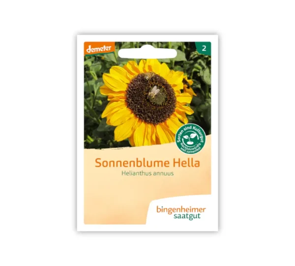 Bingenheimer Saatgut Tüte Sonnenblume Hella Vorderseite
