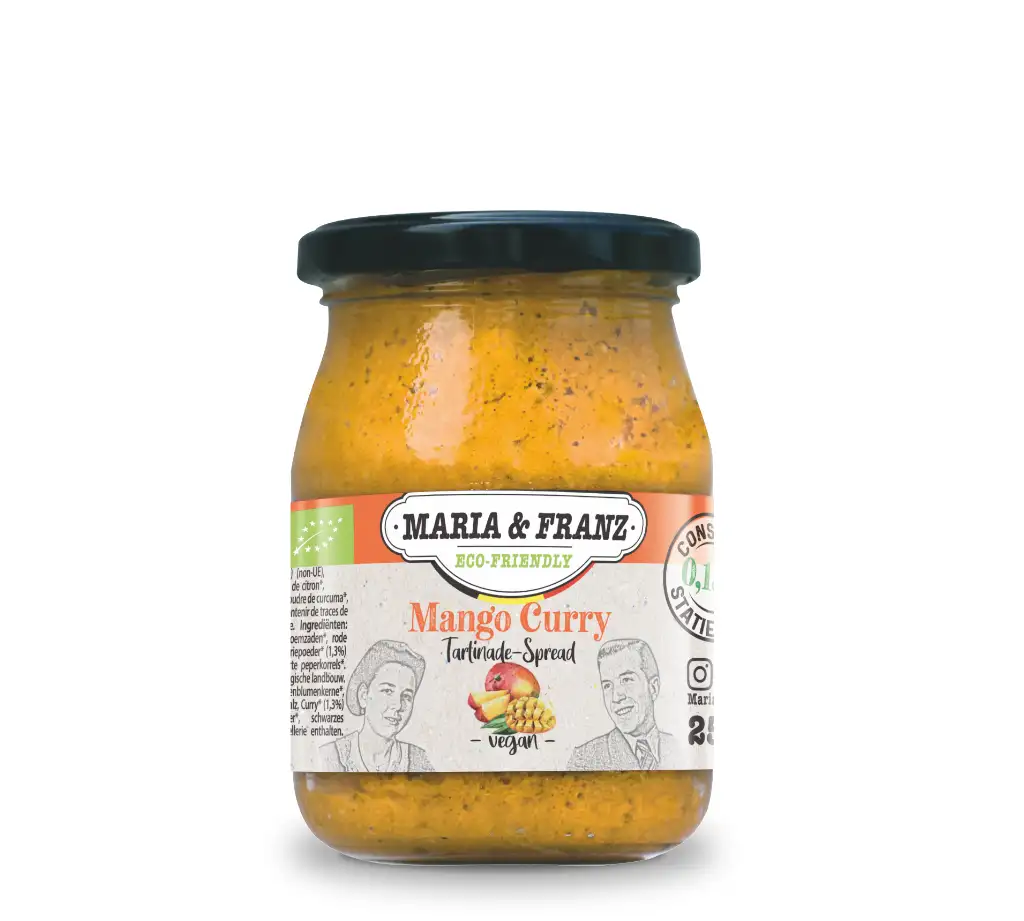 Bio Brotaufstrich Mango Curry im Pfandglas von Maria&Franz, 250g