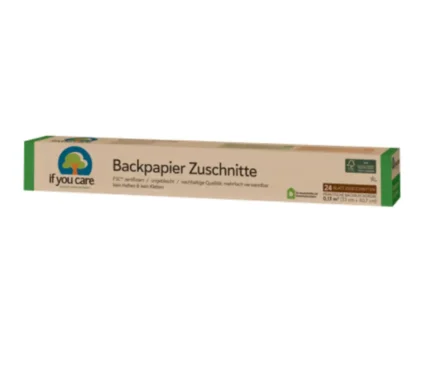 If You Care Backpapier-Zuschnitte aus umgebleichtem und chlorfreiem Papier. Mehrfach verwendbar und hitzebeständig bis 220 °C