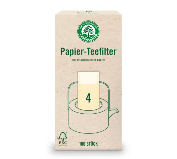 Lebensbaum Teefilter Größe 4 aus kompostierbarem und umgebleichtem Papier