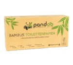 Bambus Toilettenpapier von pandoo. 8 Rollen á 200 Blatt. 3-lagiges Bambuspapier. Verpackung Vorderansicht