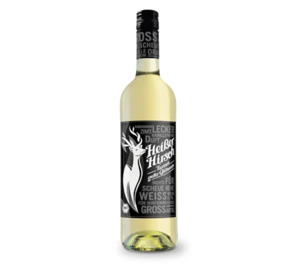 Heißer Hirsch Bio Glühwein Weiß mit 10% Alkohol in der 750ml Einweg-Glasflasche