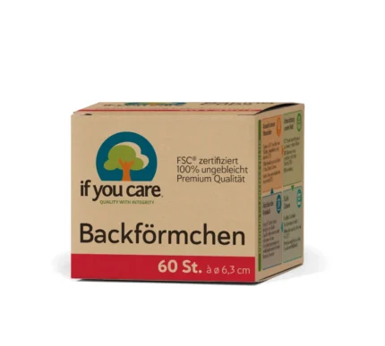 If You Care Backförmchen / Muffinförmchen aus umgebleichtem und chlorfreiem Papier. Mehrfach verwendbar und hitzebeständig bis 220 °C