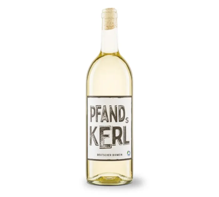 Bio Weißwein "Pfandskerl" in der 1L Pfandflasche aus Deutschland