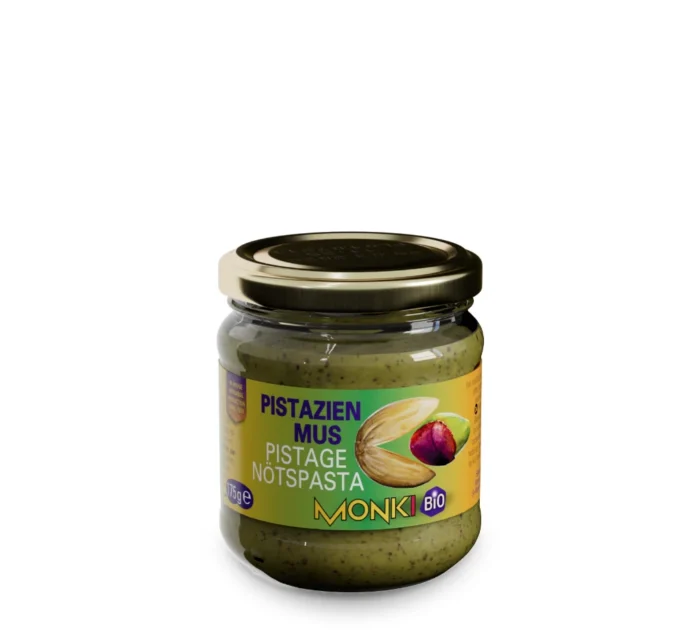 Bio Pistazienmus im 175g Glas von MONKI aus 100% Pistazien