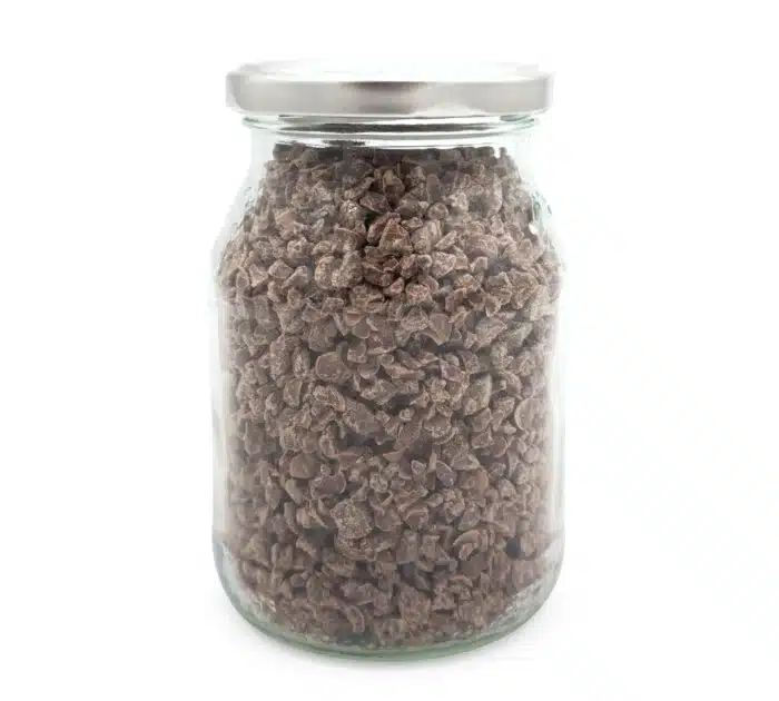 Bio Vollmilch Kuvertüre geraspelt im Pfandglas