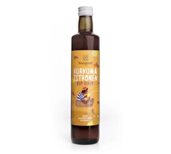 Bio Kurkuma-Zitrone Sirup von Sonnentor in der 500ml-Flasche