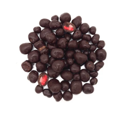 Bio Erdbeeren in dunkler Schokolade, Nahaufnahme - Produktbild lose