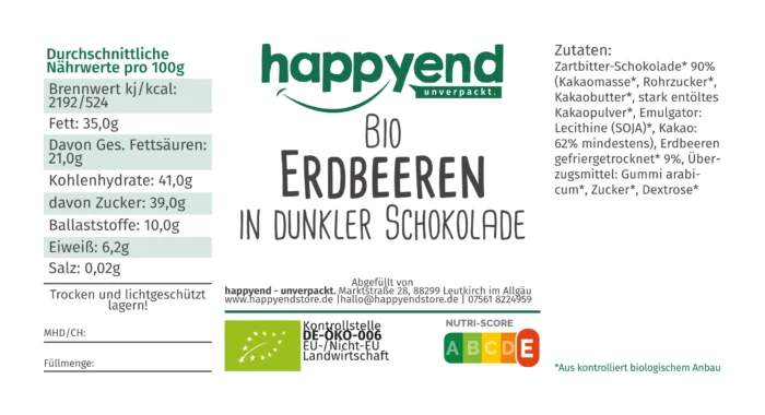 Bio Erdbeeren in dunkler Schokolade – Bild 3