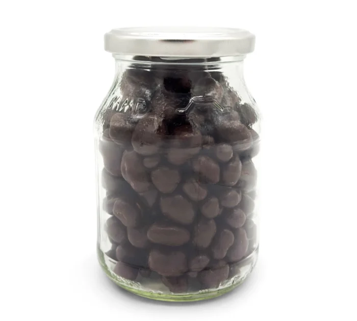 Bio Erdbeeren in dunkler Schokolade im 300g Pfandglas