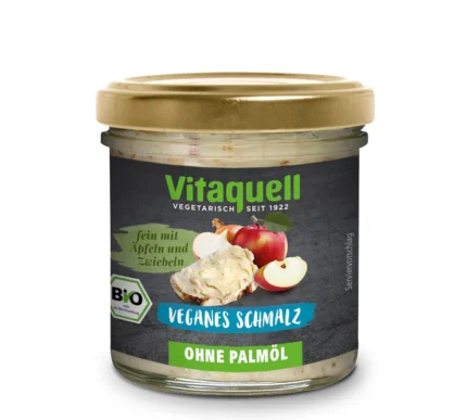 Bio veganes Schmalz ohne Palmöl von Vitaquell im 120g-Glas