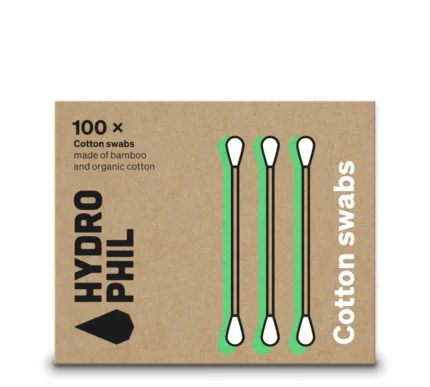Wattestäbchen aus Bio-Baumwolle und Bambus in der 100Stk-Packung von Hydrophil