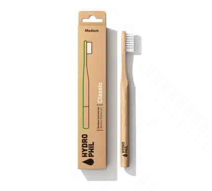 Hydrophil Bambus Zahnbürste Classic - Verpackung mit Bürste