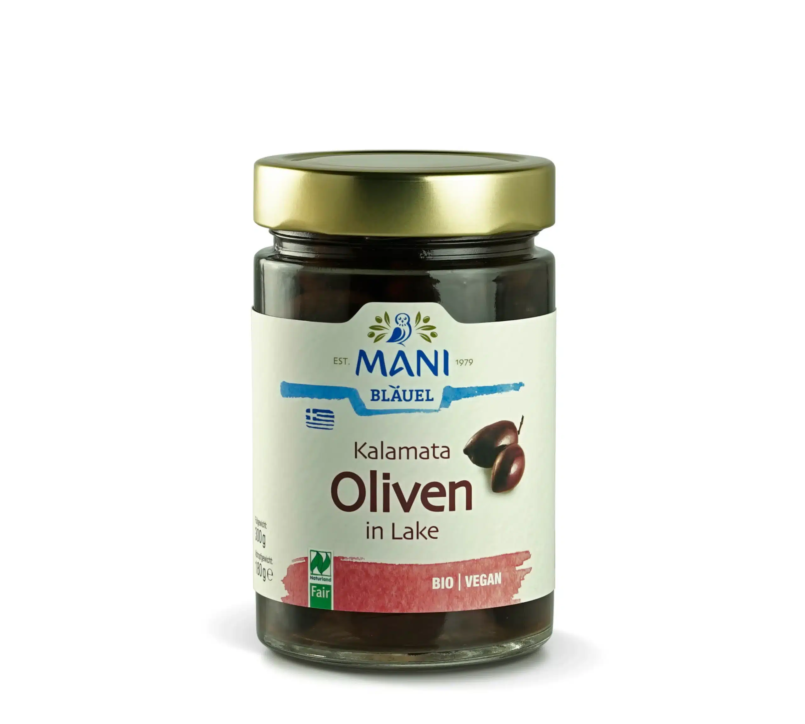 happyendstore-produktbild-mani-oliven-kalamata-lake Bio Kalamata Oliven in Lake von Mani im 300g-Glas